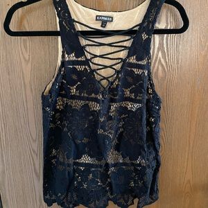 Black lace top EXPRESS